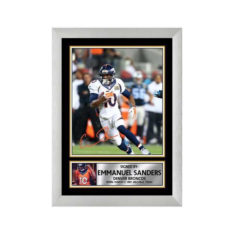 Emmanuel Sanders Limited Edition Football Signed Print - American Footballer