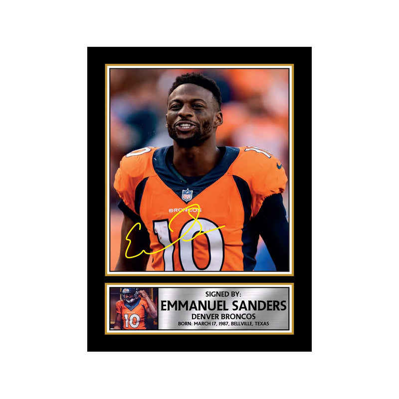 Emmanuel Sanders 2 Limited Edition Football Signed Print - American Footballer