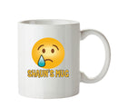 Personalised Cartoon Sad With Straight Tear Emoji Emoticons Mugs