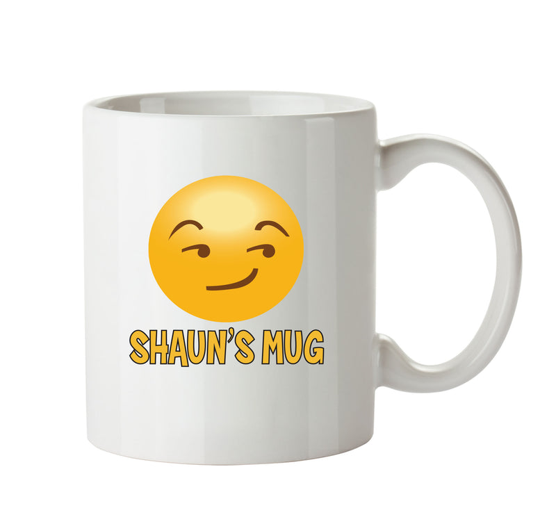 Personalised Cartoon Smirking Emoji Emoticons Mugs