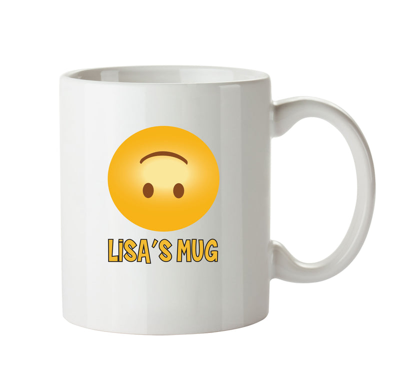 Personalised Cartoon Upside Down Smiley Emoji Emoticons Mugs