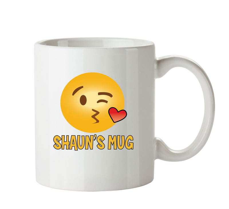 Personalised Cartoon Winking Kiss Face Emoji Emoticons Mugs