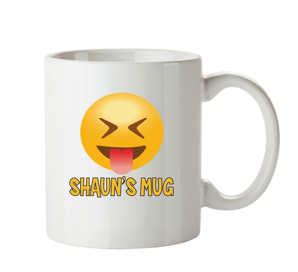 Personalised Cartoon Excited Tounge Emoji Emoticons Mugs – printed mug product image 1