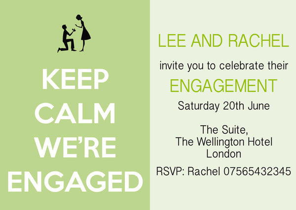 10 X Personalised Printed Engagement Party 4 Invites