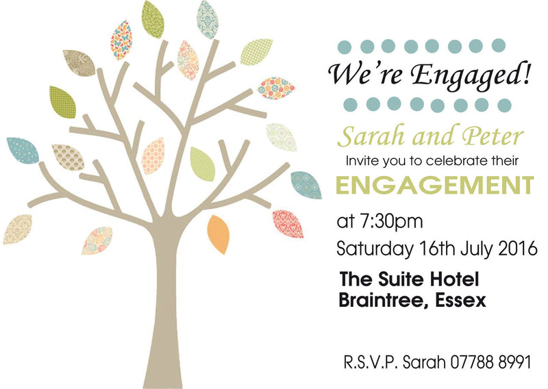 10 X Personalised Printed Engagement 14 INSPIRED STYLE Invites