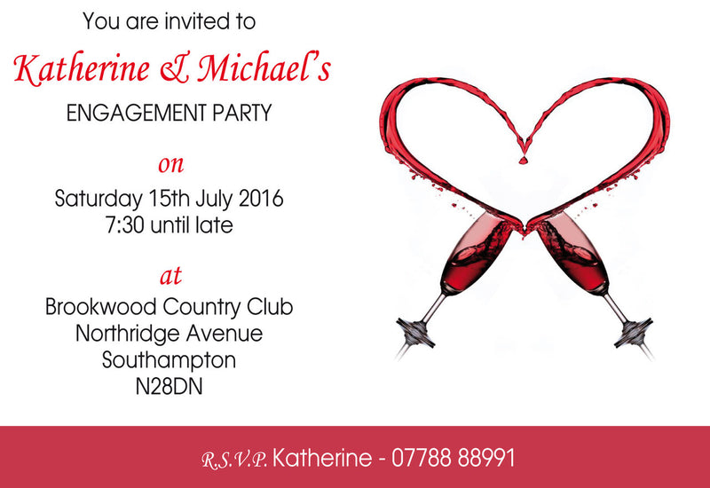10 X Personalised Printed Engagement 3 INSPIRED STYLE Invites