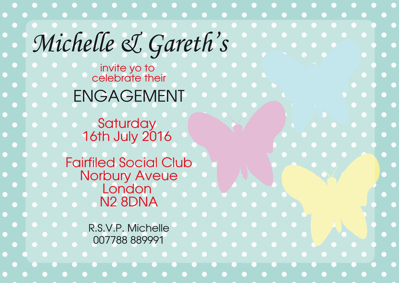 10 X Personalised Printed Engagement 9 INSPIRED STYLE Invites