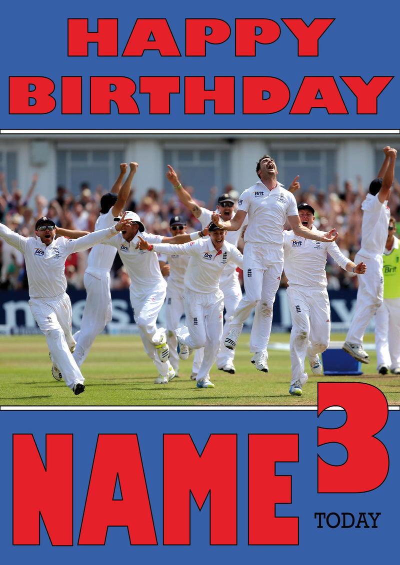 England Team Celebration THEME INSPIRED Style PERSONALISED Kids Adult FUNNY Birthday Card