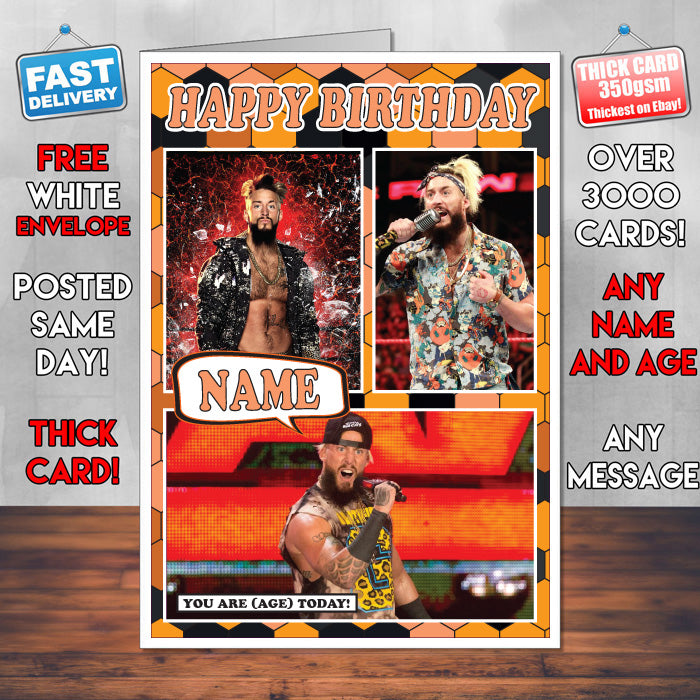 Enzo Amore KE Inspired Style Personalised Wrestling WWE Birthday Card