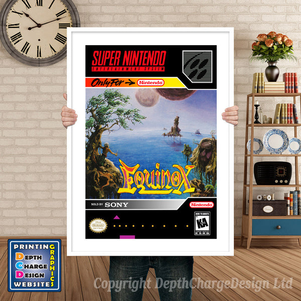 Equinox Super Nintendo Game Inspired Theme Retro Gaming Poster