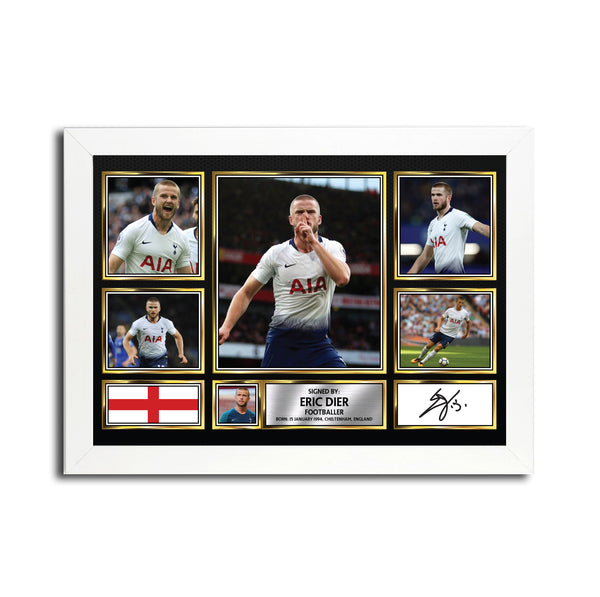 Eric Dier MC1584 – Black Frame Printed Signature Football Poster