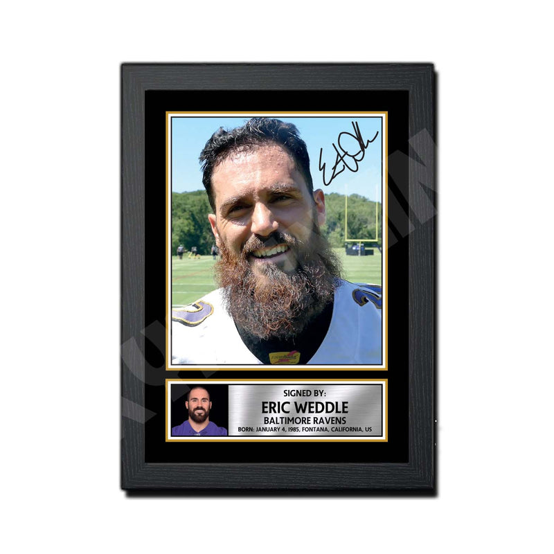Eric Weddle 1 Limited Edition Football Signed Print - American Footballer
