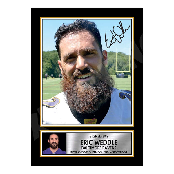 Eric Weddle 1 American Football Printed Signature Print