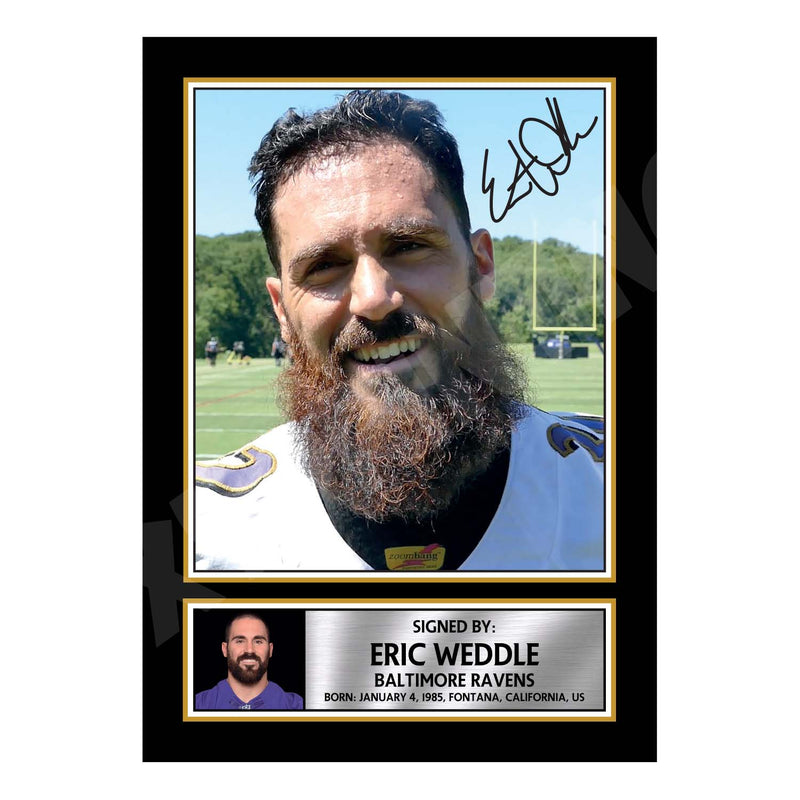 Eric Weddle 1 Limited Edition Football Signed Print - American Footballer