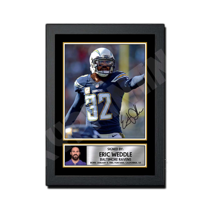 Eric Weddle 2 Limited Edition Football Signed Print - American Footballer