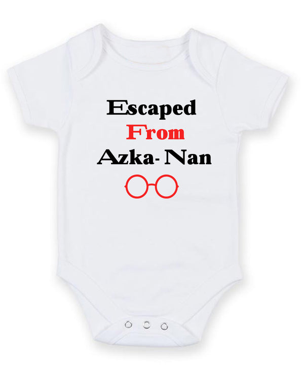 Escaped From Azkanan Personalised Baby Boy Girl Unisex Short Sleeve Bodysuit