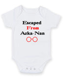 Escaped From Azkanan Personalised Baby Boy Girl Unisex Short Sleeve Bodysuit