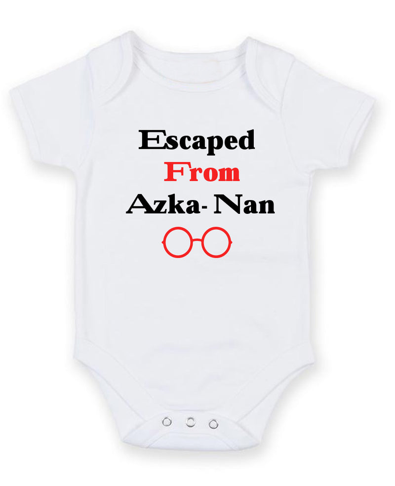Escaped From Azkanan Personalised Baby Boy Girl Unisex Short Sleeve Bodysuit