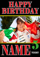 Personalised Esteban Gutierrez F1 THEME INSPIRED PERSONALISED Kids Adult Birthday Card 2