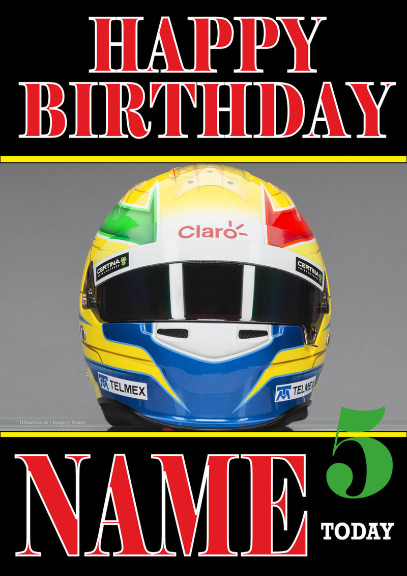 Personalised Esteban Gutierrez F1 THEME INSPIRED PERSONALISED Kids Adult Birthday Card 3