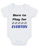 Everton Born to Play Football Fan Baby Grow Bodysuit
