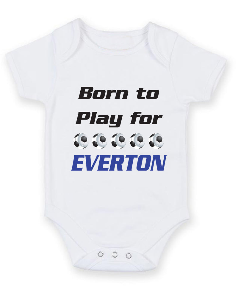 Everton Born to Play Football Fan Baby Grow Bodysuit