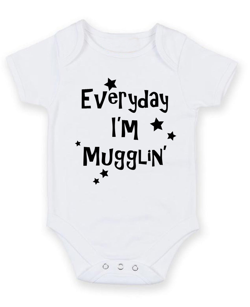 Everyday I Am Mugglin Personalised Baby Boy Girl Unisex Short Sleeve Bodysuit