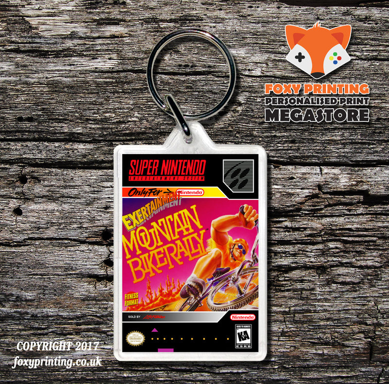 Exertainment Mountain Bike Rally Game Inspired Retro Gaming Keyring