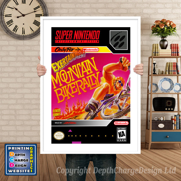 Exertainment Mountain Bike Rally Super Nintendo Game Inspired Theme Retro