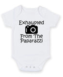 Exhausted From The Paparazi Personalised Baby Boy Girl Unisex Short Sleeve Bodysuit