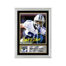 Ezekiel Elliott Limited Edition Football Signed Print - American Footballer