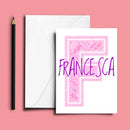 Personalised Name Word Art Poster Print Pink Letter F