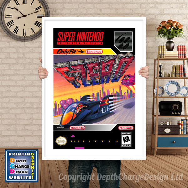Fzero Super Nintendo Game Inspired Theme Retro Gaming Poster