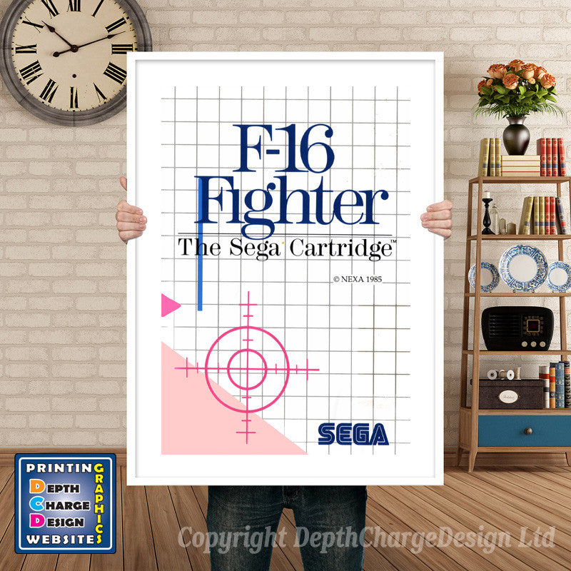 F16 Fighter Inspired Retro Gaming Poster A4 A3 A2 Or A1