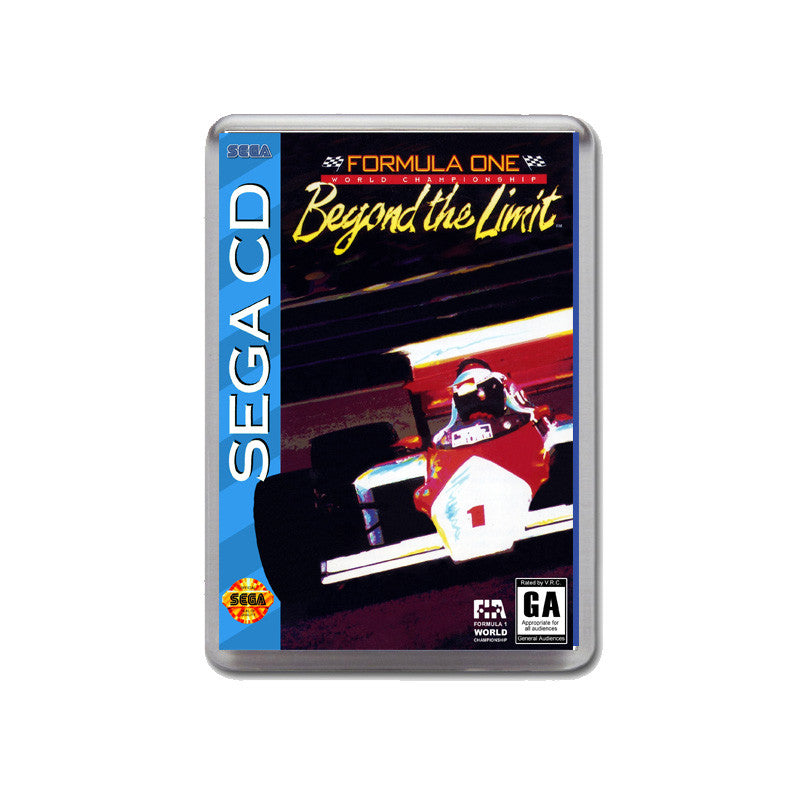 F1 Beyond The Limit Sega Mega CD Game Inspired Retro Gaming Magnet