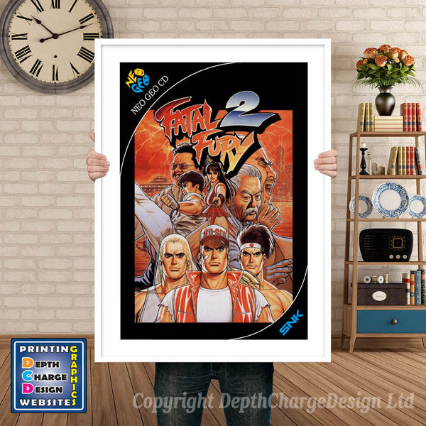Fatal Fury 2 NEO GEO Game Inspired Theme Retro Gaming Poster