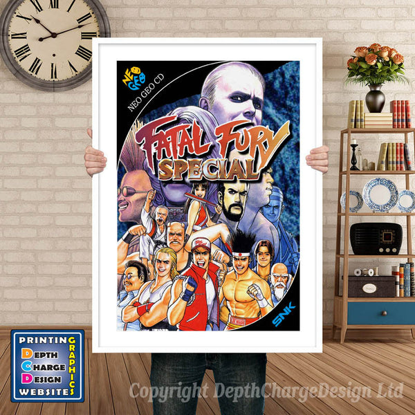 Fatal Fury Special NEO GEO Game Inspired Theme Retro Gaming Poster