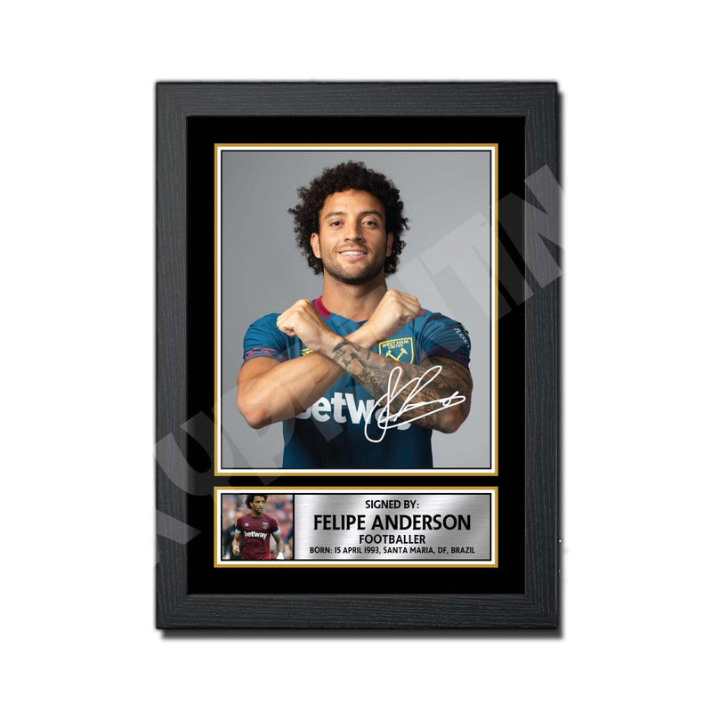 FELIPE ANDERSON (1) Limited Edition Football Player Signed Print - Football