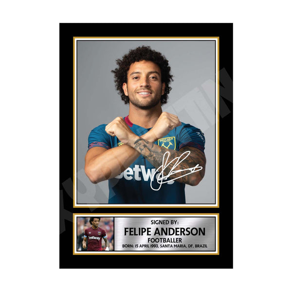 FELIPE ANDERSON (1) Football Player Printed Signature Print