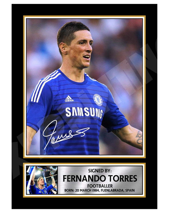 FERNANDO TORRES 2 Football Player Printed Signature Print