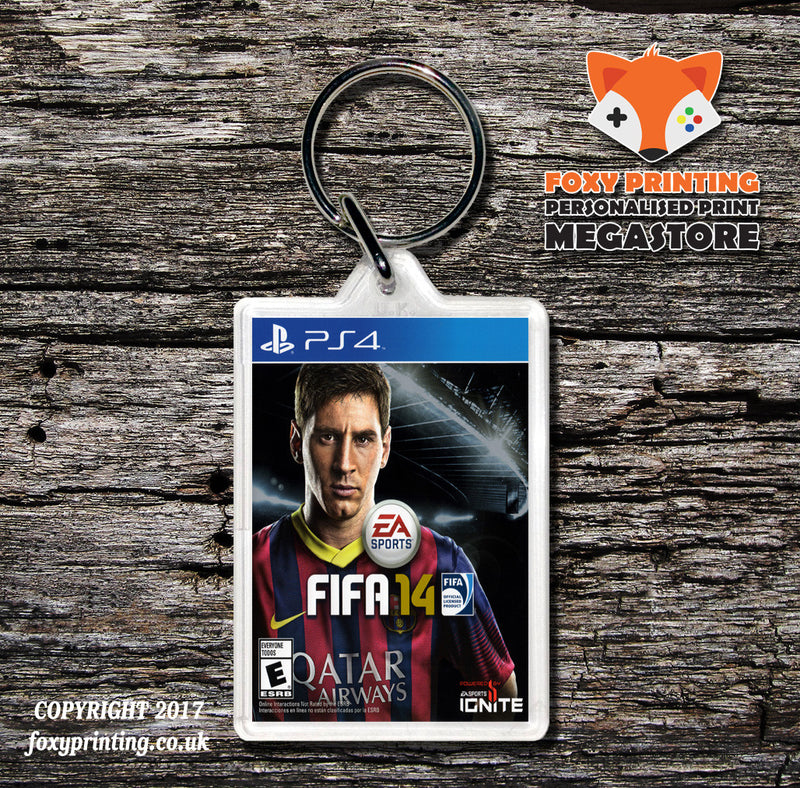 FIFA 14 PS4 Game Inspired Retro Gaming Keyring