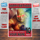 FLASH BM2 THEME INSPIRED Style PERSONALISED Kids Adult FUNNY Birthday Card