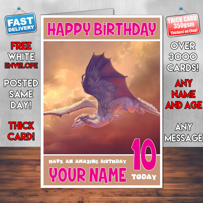 FLYING PEGASUS BM1 THEME INSPIRED Style PERSONALISED Kids Adult FUNNY Birthday Card