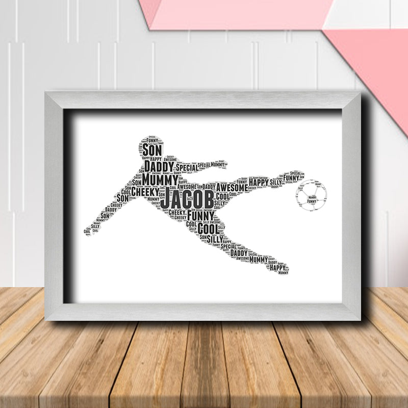 Personalised Footballer 1 Word Art Poster Print