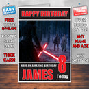 FORCE AWAKENS 4 BM THEME INSPIRED Style PERSONALISED Kids Adult FUNNY Birthday Card