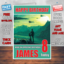 FORCE AWAKENS 5 BM THEME INSPIRED Style PERSONALISED Kids Adult FUNNY Birthday Card