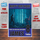 FORCE AWAKENS 6 BM THEME INSPIRED Style PERSONALISED Kids Adult FUNNY Birthday Card