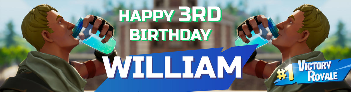 Fortnite Children's Birthday Banner Thin 4