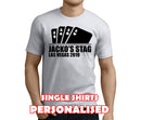 Four Aces Black Custom Stag T-Shirt - Any Name - Party Tee