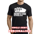 Four Aces White Custom Stag T-Shirt - Any Name - Party Tee